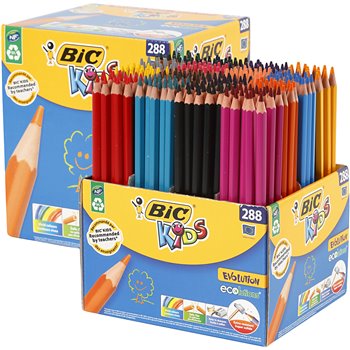 Lápices de colores Evolution BIC KIDS - 288 unidades