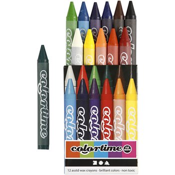 Lápices de cera ColorTime - 12 unidades