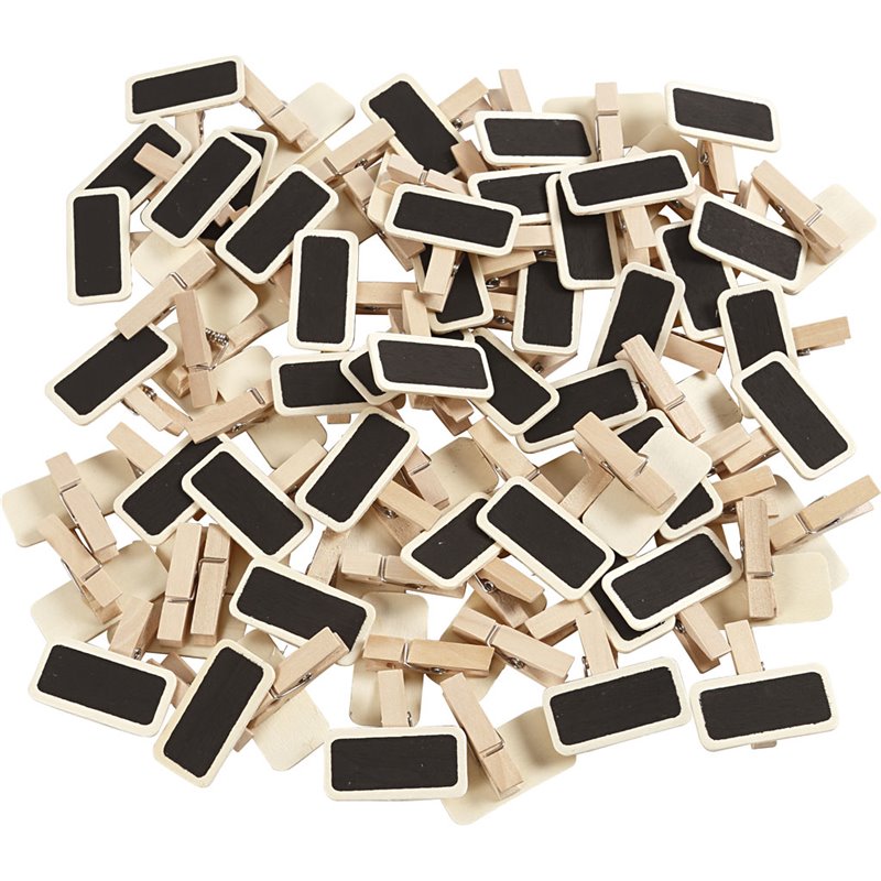 Pinza de ropa con mini pizarra - 100 unidades