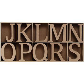 Letras, números y símbolos de madera - 240 unidades