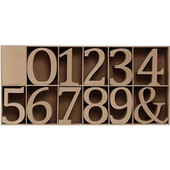Letras, números y símbolos de madera - 240 unidades