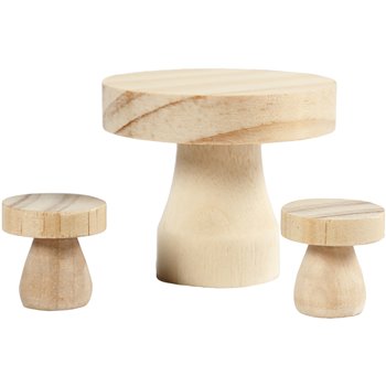 Mesa de madera con taburetes - 1 set