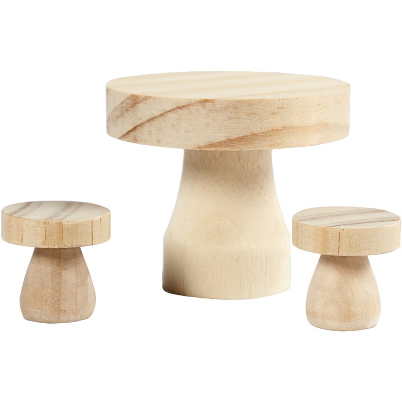 Mesa de madera con taburetes - 1 set