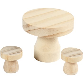 Mesa de madera con taburetes - 1 set