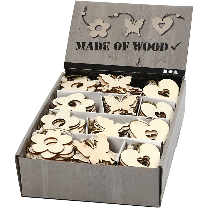 Ornamentos de madera - 200 unidades