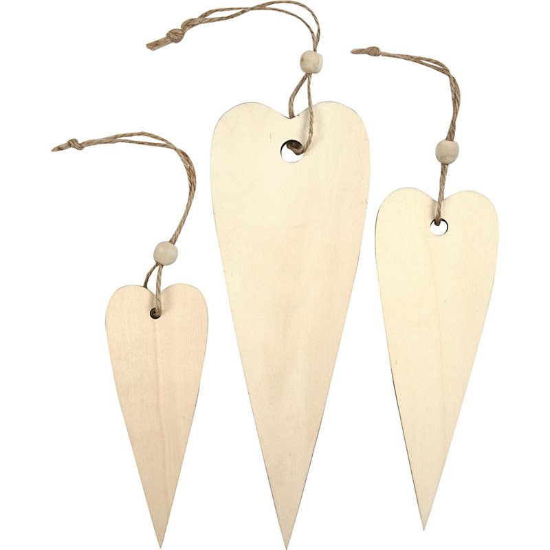 Ornamentos de madera - 3 unidades