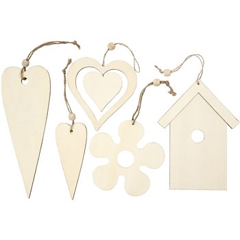 Ornamentos de madera - 100 unidades