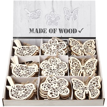 Ornamentos de madera - 90 unidades Ornamentos de madera - 90 unidades