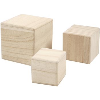 Cubos de madera - 3 unidades