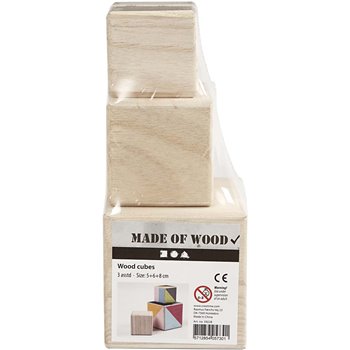 Cubos de madera - 3 unidades