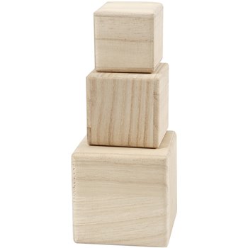 Cubos de madera - 3 unidades