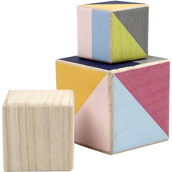 Cubos de madera - 3 unidades