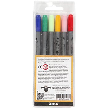 Rotuladores textiles - 6 unidades