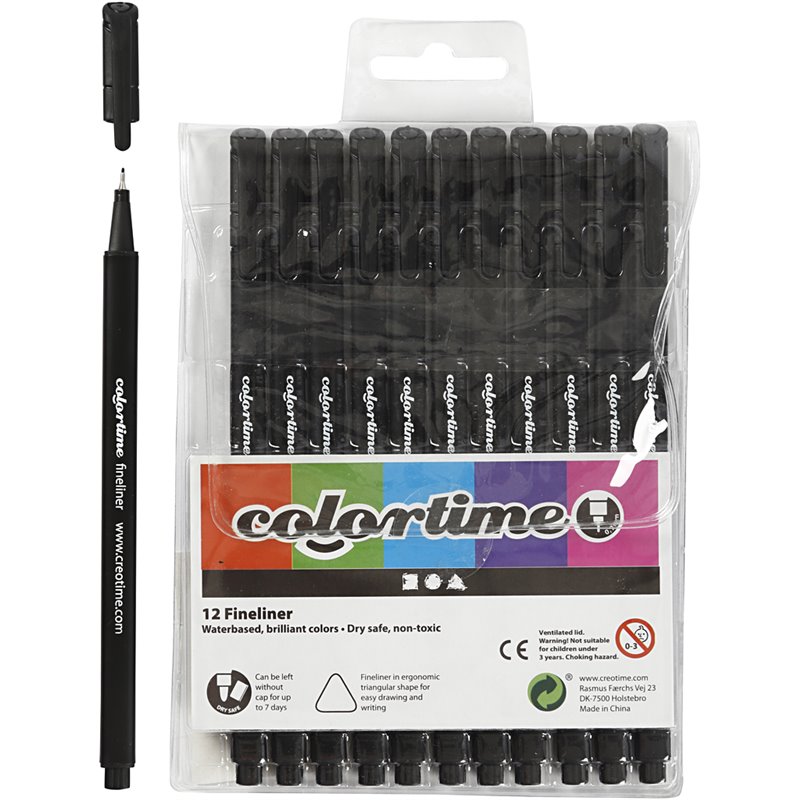Colortime Fineliner  - 12 unidades