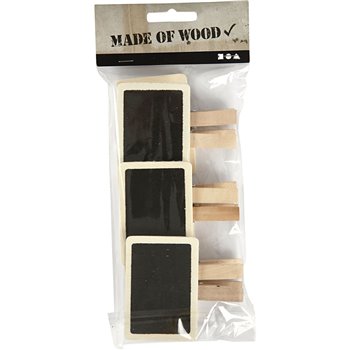 Pinza de ropa con mini pizarra - 6 unidades