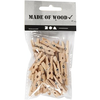 Mini pinza de madera - 30 unidades
