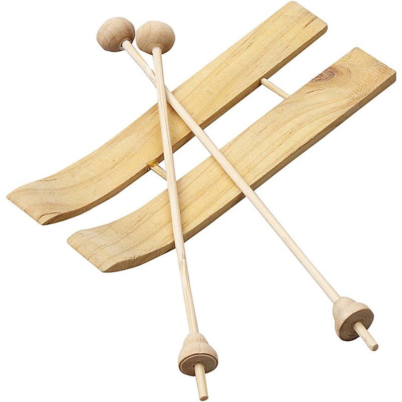 Esquís de madera - 3 par