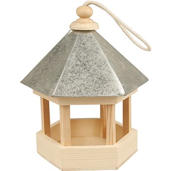 Casita para pájaros con tejado de zinc