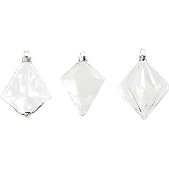 Decoraciones de cristal - 3 unidades