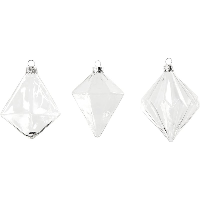 Decoraciones de cristal - 3 unidades