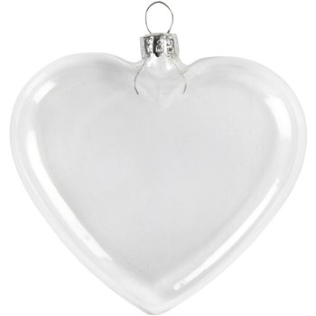 Corazón de cristal plano - 6 unidades