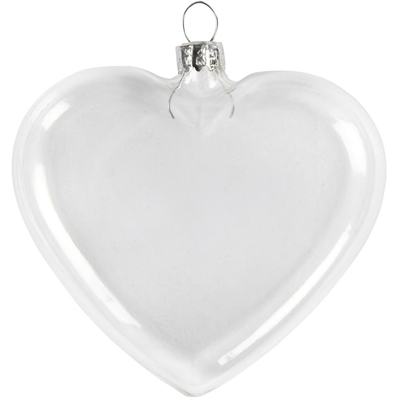 Corazón de cristal plano - 6 unidades