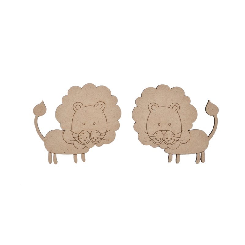 SET 6 PARES LEONES 8.5X8X0.3CM DM