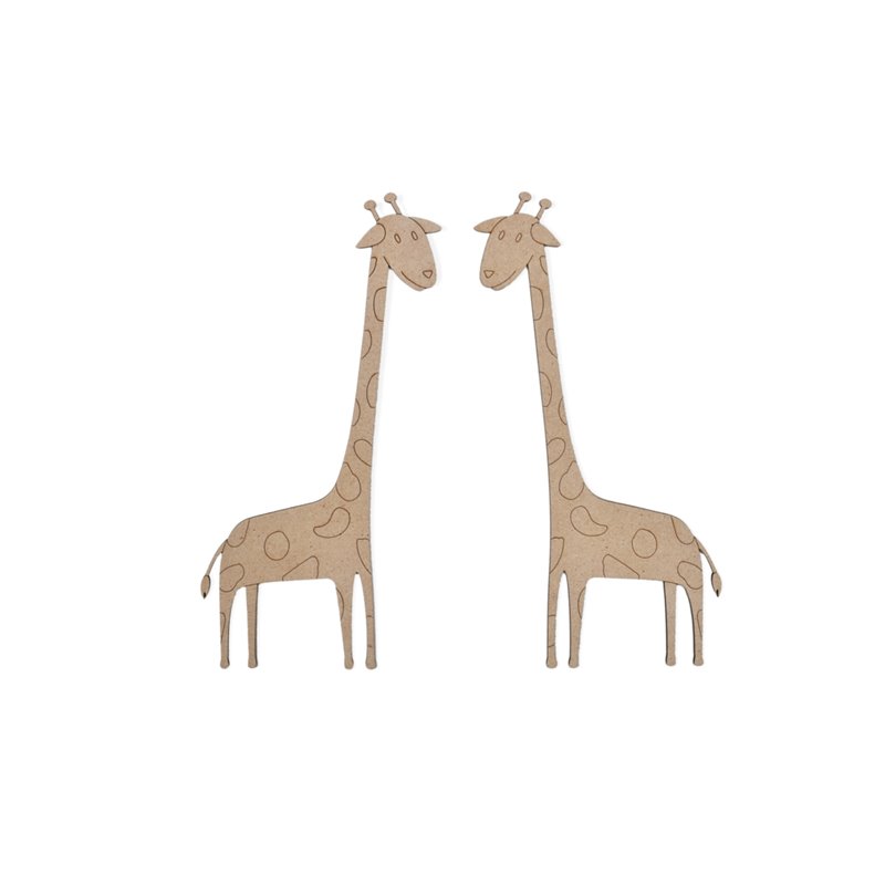 SET 6 PARES JIRAFAS 9X18X0.3CM DM