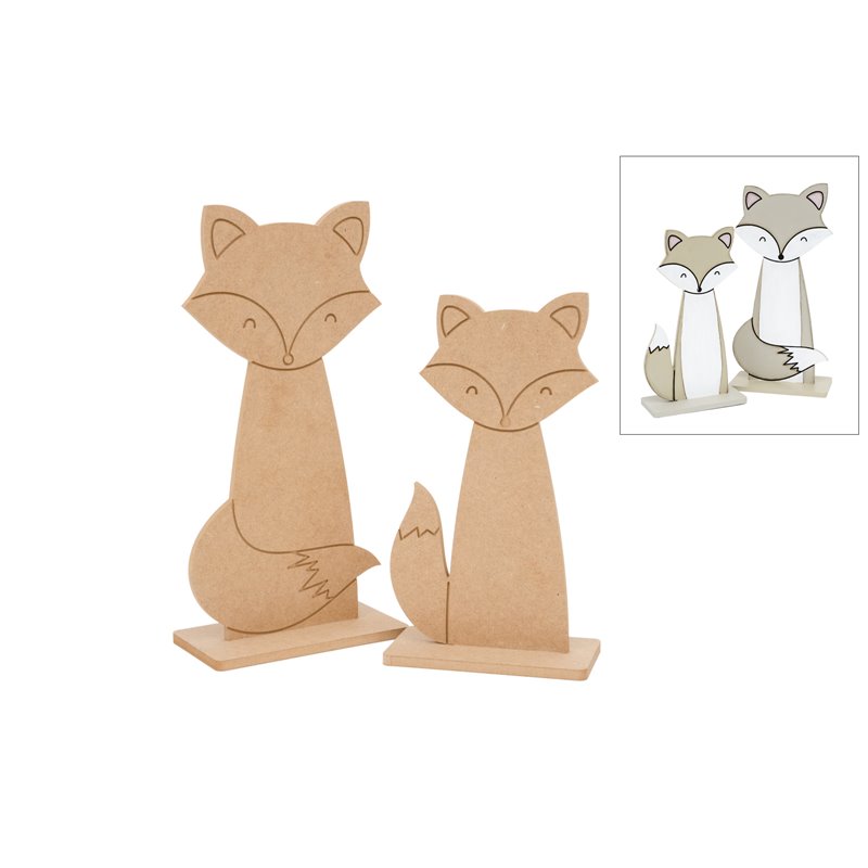SET 2 ZORROS C/BASE 23.7X40X1.2CM - 25.4X50X1.2CM DM