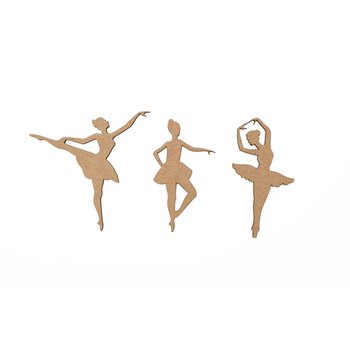 SET 6 BAILARINAS 10.5X0.3CM MDF