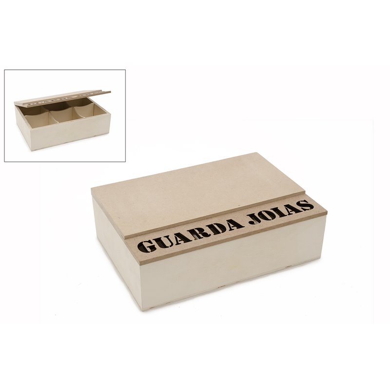 CAJA C/TAPA GUARDA JOIAS 23X16X7CM
