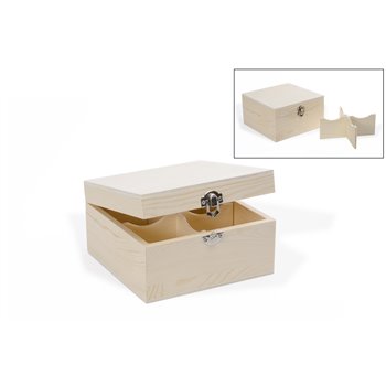 CAJA P/ TÉ 4DIV. 16X16X9CM