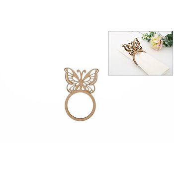 SET 6 SOPORTES DE SERVILLETAS MARIPOSA 6.8X10.2X0.3CM MDF