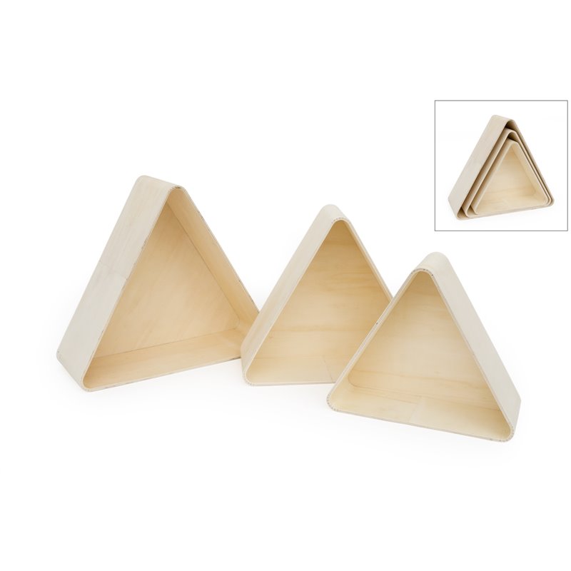 SET 3 CUADROS TRIANG. 39x34x15- 34x30x13- 29x25.5x11CM