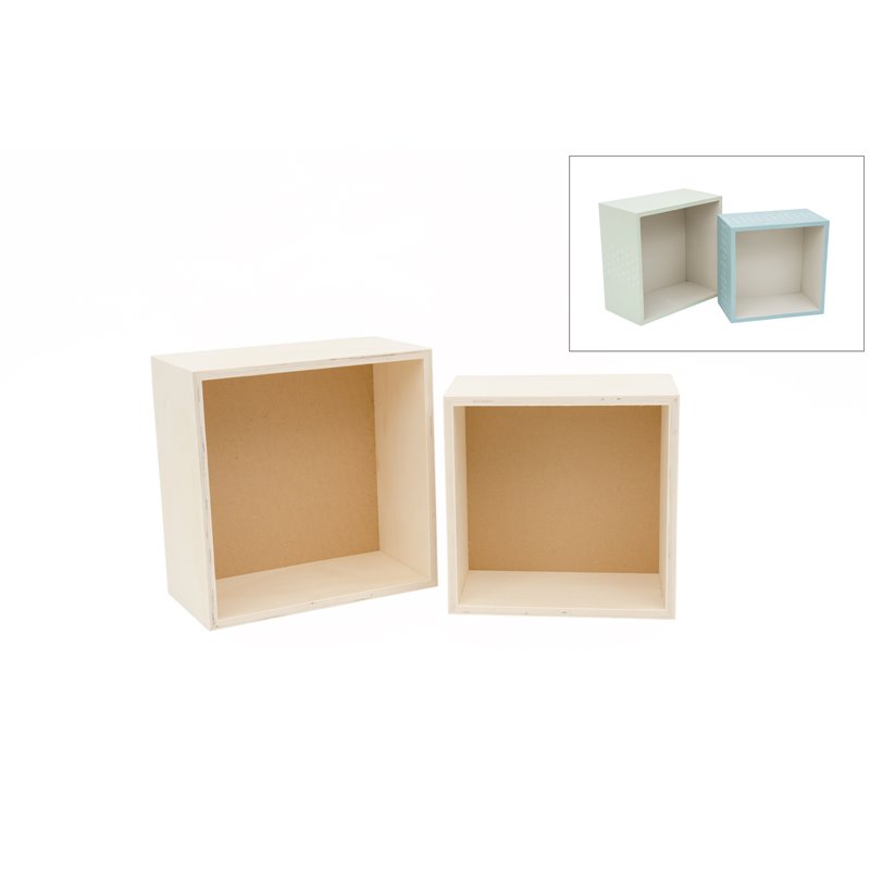 JGO 2 CUADROS 26.5X26.5X14CM - 23X23X13CM