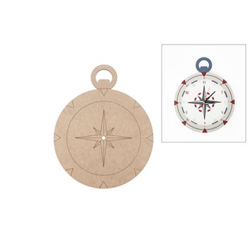 APLICACAO BRÚJULA PARA RELOJE 27.8X35X0.5CM MDF