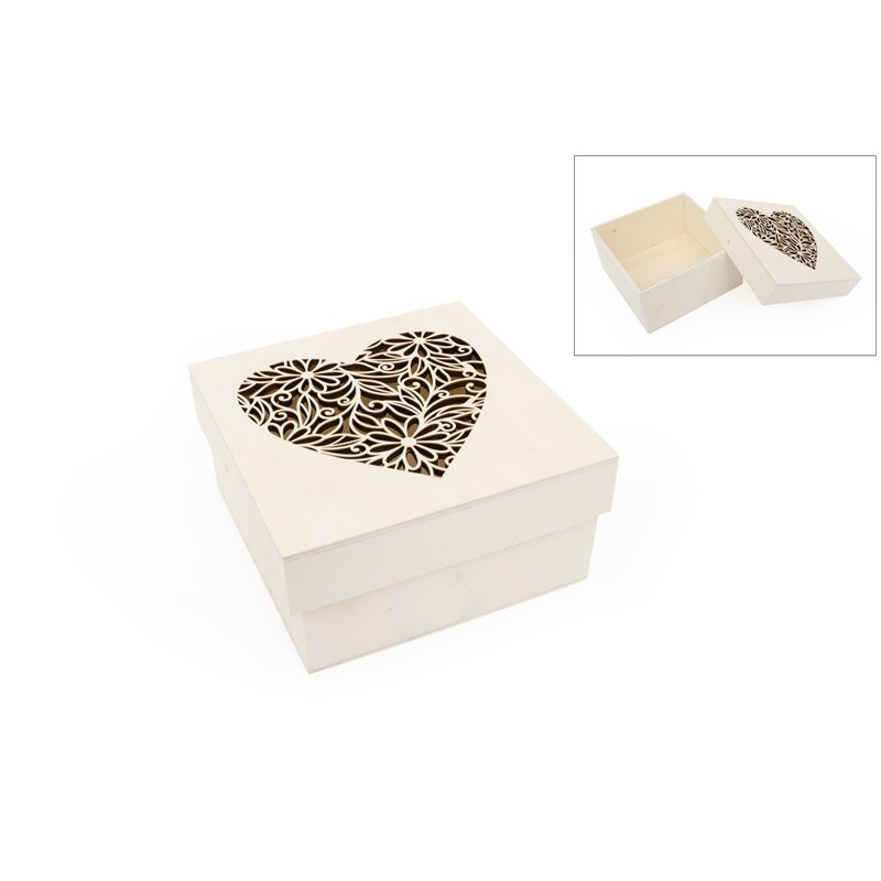 CAJA C/CORAZÓN RENDILHADO 16X16X8CM