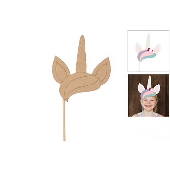 SET 6 UNICORNIOS MASCARA 10X3.8X0.3CM DM