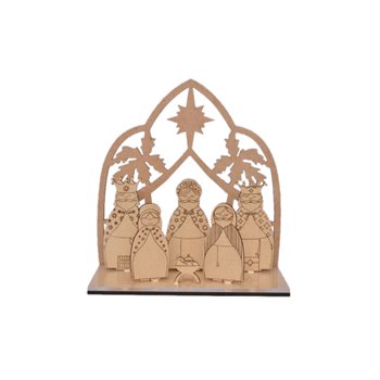 NACIMIENTO 6P 8CM C/BASE DUPLA ACRILICO 16X7.5X0.30CM DM