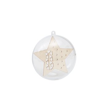 BOLA ACRILICA 9CM C/ESTRELLA 8X7.6X0.2CM CHOPO