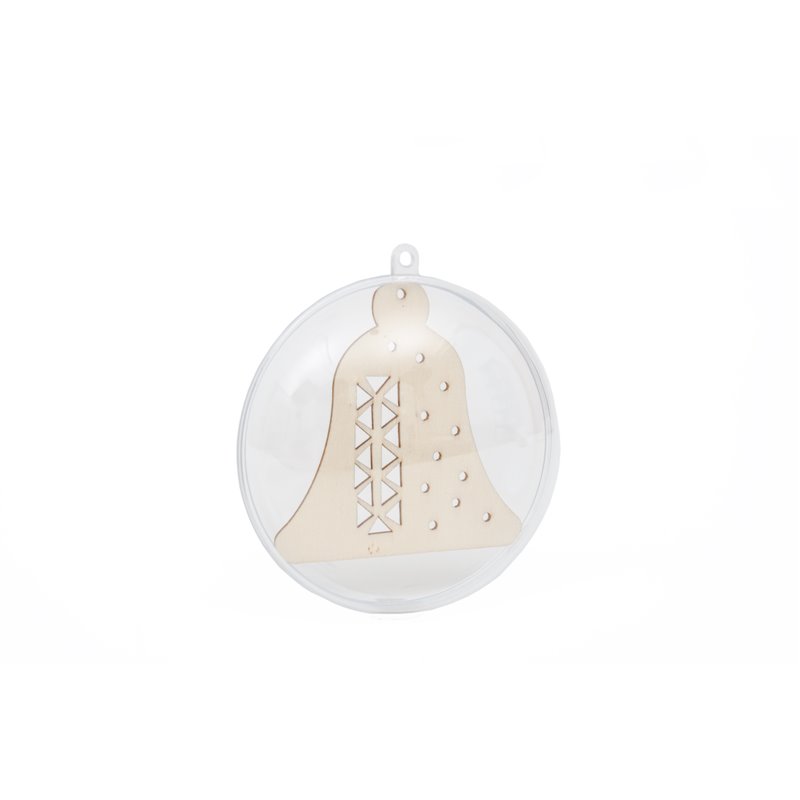 BOLA ACRILICA 9CM C/CAMPANA 6.8X7X0.2CM CHOPO