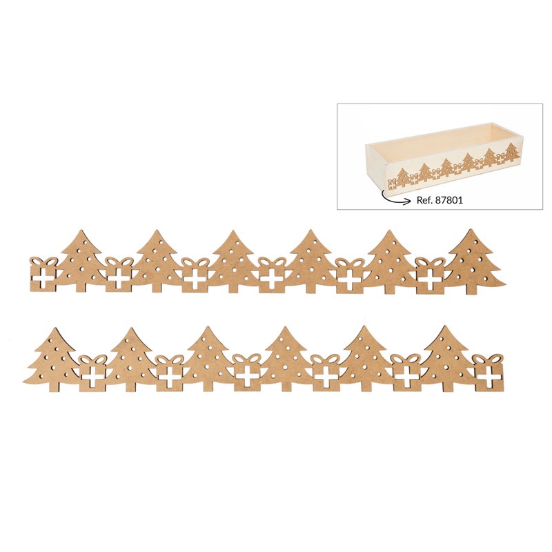 SET 2 FRISOS ARBOLES DE NAVIDAD 45.4X6.2X0.3CM DM