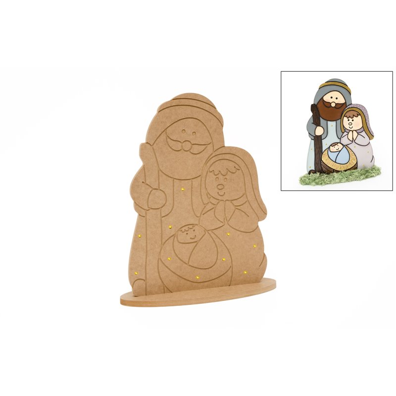 BELÉN C/LED 30X41.2X1.2CM C/BASE 34X12X1.2CM DM