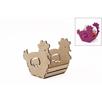 KIT CAIXA GALINHA 9X8.5X17.5X0.3CM DM