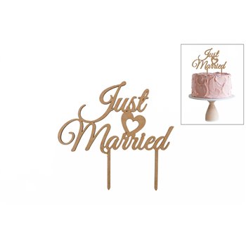 SET 4 TOPPERS JUST MARRIED 20X18.6X0.3CM DM