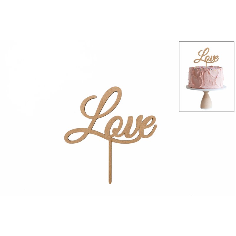 SET 4 TOPPERS LOVE 15X15.8X0.3CM DM
