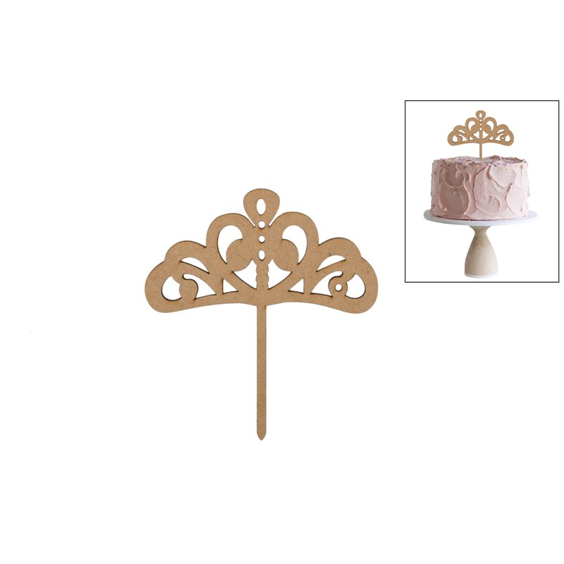 SET 4 TOPPERS COROA PRINCESA 12X13X0.3CM DM