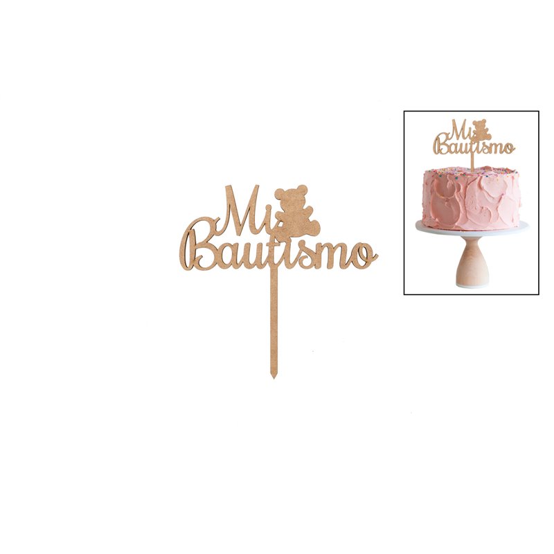 SET 4 TOPPERS MI BAUTISMO 16X15.7X0.3CM DM