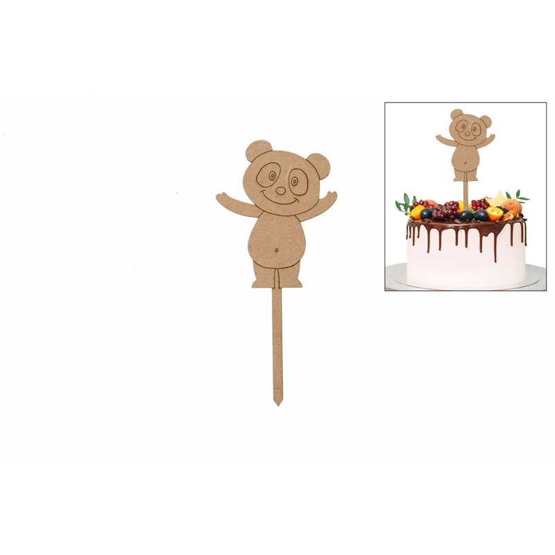 SET 4 TOPPERS PANDA 9.9X21.6X0.3CM MDF