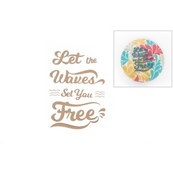 SET 2 FRASES "LET THE WAVES SET YOU FREE" 68X9.3X0.3CM MDF